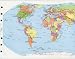 Filofax Papers World Political & Time Zones Map Personal Size - FF-131904