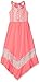 Emily West Girls' Neon Coral Knit Fashion Dress with Ivory Crochet Trim