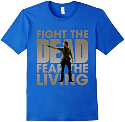 Men's Fight The Dead Fear The Living Tshirt XL Royal Blue