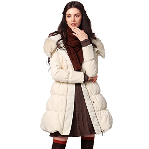 (アートカー)Artka オリジナルデザイン レディーズラビットファー付き高級ダウンコート YK12048D