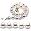 AugustinaJewelry AAA Quality Akoya Saltwater Cultured Pearl Bracelet 7-7.5 Inches 7-7.5mm White Pearls