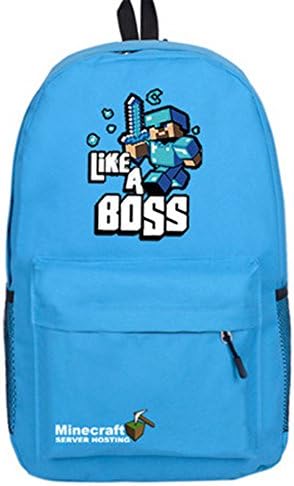 G2L Backpacks schoolbag bookbag for Kids with Minecraft Picture (light blue)