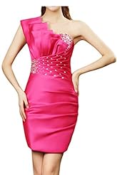 Plus Size Cocktail  One Shoulder Lace Satin  Ball Gown Prom Dress/Party Dress 