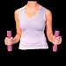 Danskin Contrast Stretch Seamless U-Neck Racer Tank (O2 Performance)