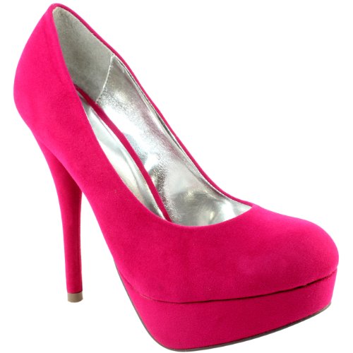 Womens Pink High Heel Office Work Court Shoes
