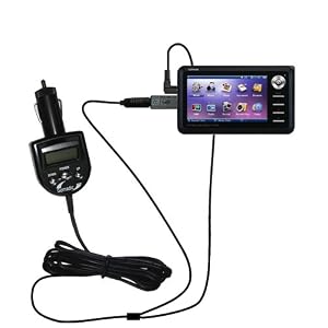 2 in 1 FM Transmitter and Car Charger for the Cowon A3 - Gomadic Brand w/ TipExchange Technology