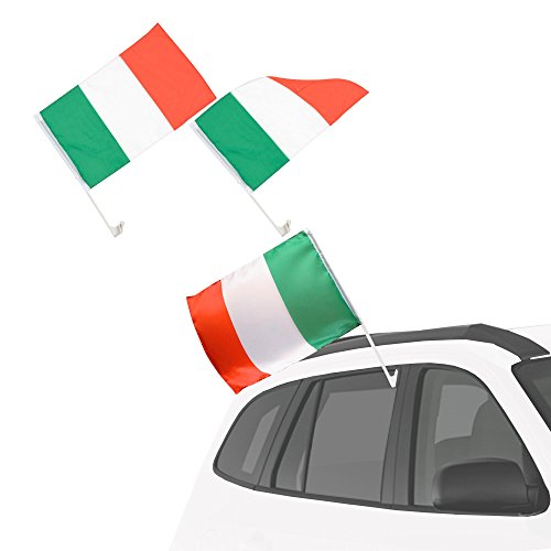 Autofahne Autoflagge 2 Stück Fanartikel EM & WM 2er Set Italien