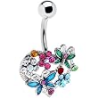 Heart Flower Butterfly Belly Ring