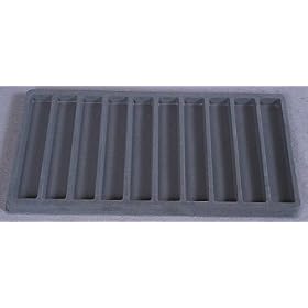 10 Compartment Gray Flocked Insert - Fits 14 x 8 inch Riker Ryker Specimen Mount Chipboard Display Case