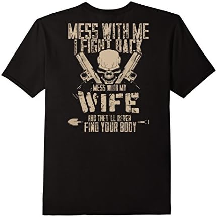 Don't Mess With My Wife T-Shirts Funny Gifts for Husband - Male XL - Black