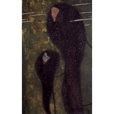 Professionally Framed Gustav Klimt (Water Nymphs, Nixen) Art Poster Print - 13x19 with RichAndFramous Black Wood Frame