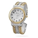 CleverSilver s Two Tone Fashion Cuff Watch With Mother Of Pearl Face
