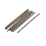 uxcell ツイストドリルビット　ドリル刃　ストレートシャンク　HSS-CO　1mm x 10mm　シルバートーン　10本入り
