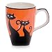 Cattitude 12-Ounce Mugs - Halloween Orange & Black - Set of 4 - by HuesNBrews