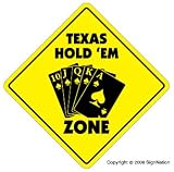 TEXAS HOLD 'EM ZONE -Sign- casino game card room holdem