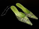 Silk Mule Shoes in 12 in Prehispanicate Green