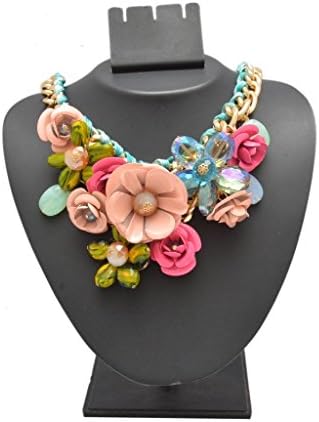 Shopaholic Fashion 3D Statement MultiColor Flower Necklace / Neck Piece / Wedding Jewellery