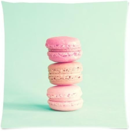 BFarwellStore French Mint Art Coral Pink Macaroon for Girl - 201727 Decorative Throw Pillow Cover 18 X 18 in.