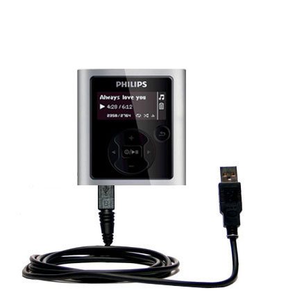 Classic Straight USB Cable for the Philips RaGa MP3 Player with Power Hot Sync and Charge capabilities - uses Gomadic TipExchange Technology