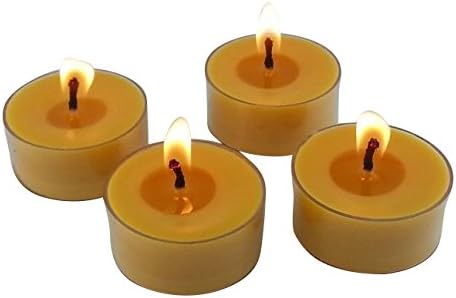36 UNSCENTED Organic Beeswax Tea Light Candle Natural Clear Cup