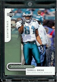 2005 Upper Deck Foundations Football Card # 72 Terrell Owens Philadelphia Eagles - Mint Condition - In Protective Display Case !