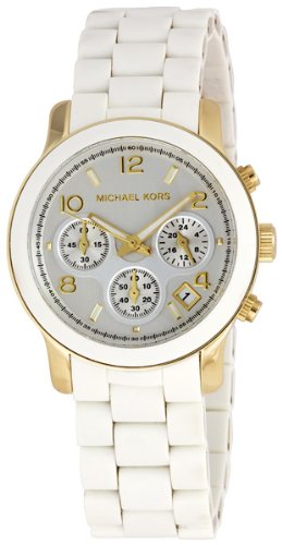 Michael Kors MK5145 Women's Two Tone Stainless Steel Quartz Chronograph White Dial Watch