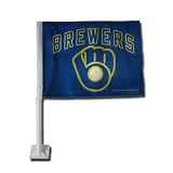 Milwaukee Brewers Ball & Glove Car Flag