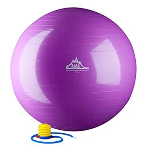 Black Mountain Products 2000-Pound Static Strength Exercise Stability Ball with Pump, Purple
