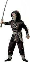 In Character Costumes, LLC Boys 2-7 Dark Zombie Ninja Tabard Set, Black/Grey, Small 
