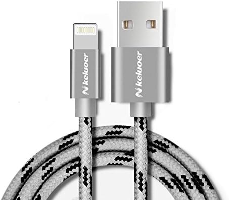 Keluoer Lightning Cable Apple iPhone Charger Charging USB Cable - for iPhone 6S Plus 6 Plus SE 5S 5C 5,iPhone 7/7Plus iPad 2 3 4 Mini, iPad Pro Air 2, iPod - 3ft/1m (Dark Gray)