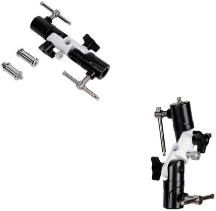 Goliton U-shape Type Swivel Flash Bracket for Umbrella Holder Light Stand Adapter Canon 580EXII/580EX/550EX/540EZ/430EXII/430EX/420EZ/380EX , Nikon SB900/SB800/SB700/SB600/SB80DX/SB28/SB26/SB24, Pentax 540FGZ/500FGZ/360FGZ, Olympus F50R/F50/F36R/F36 - Black
