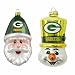 Green Bay Packers Santa Cap and Top Hat Snowman Ornaments