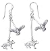Solid Sterling Silver Eagle & Wolf Southwest Earrings