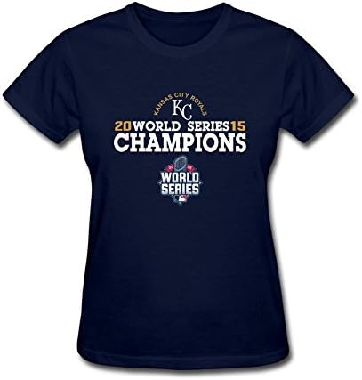 Jennydesign Women's Kansas City Royals 2015 World Series Champions Victory Anthem T-Shirts 100% Cotton