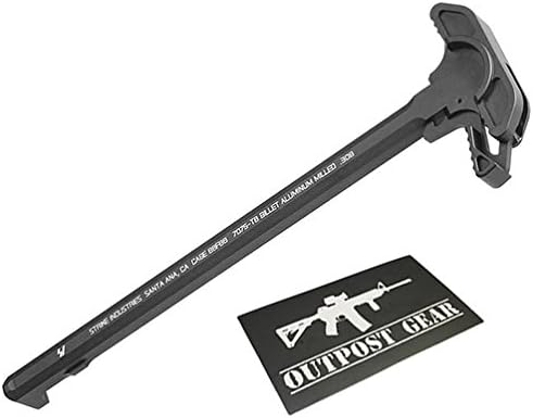 Strike Black 308 Charging H*ndle (Extended Latch) w/ Outpost Gear Sticker