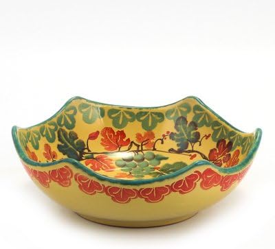 MARIKLA: Waved Rim Round Bowl - GRAPE Design [#KNC320/U-MRK]
