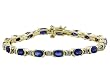 14K Yellow Gold Sapphire and Diamond Bracelet