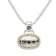 Sterling Silver and 14K Yellow Gold Diamond Pendant with Chain
