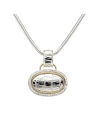 Sterling Silver and 14K Yellow Gold Diamond Pendant with Chain -- LIFETIME WARRANTY