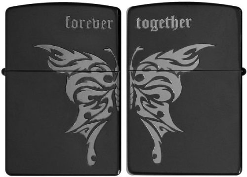｜ZIPPO (ジッポー) ライター GMメッキ 凹部エッチング&ニッケルメッキ forever together(いつまでもそばにいて)2GM-BT(両面加工).MB