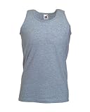 Fruit of the Loom Plain athletic sleeveless vest Heather Grey Small (35-37 inch chest)