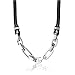 Connoisseur Choice: Stainless Steel Multi-Oval Link Dual Rubber Cord Necklace for Men