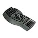 Ergonomic Split-Design Keyboard with Antimicrobial Protection, 117 Keys, Black