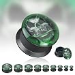 Black Acrylic Double Flat Flare Screw Fit Plug With 'Forbidden Rapture' Print - 2 Gauge - SOLD AS A PAIR