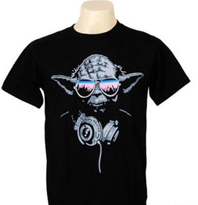  Star Wars DJ Yoda Trance Men Black T-shirt