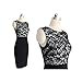 FIODAY Elegant Pinup Floral Lace Colorblock Bodycon Pencil Shift Dress