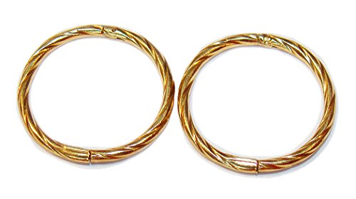 TWISTED 12mm 22K GOLD OVER SOLID STERLING SILVER HINGED HOOP EARRINGS, Easy On & Off !