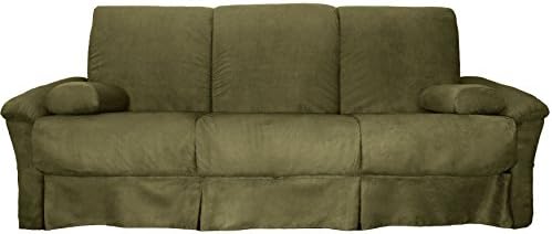 Epic Furnishings Tango Perfect Sit &amp; Sleep Pocketed Coil Inner Spring Pillow Top Sofa Sleeper Bed, Queen-size, Microfiber Suede Olive Green Upholstery