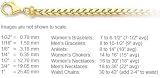 1.0mm franco gold chain available in necklace, bracelet and anklet lengths (14K Solid Gold)
