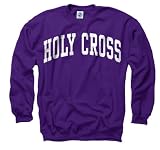 Holy Cross Crusaders Purple Arch Crewneck Sweatshirt